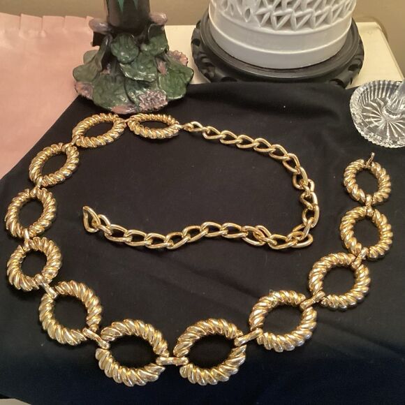 Accessories - Gold Tone Bright Finish Weighted Rope Belt Adjustable